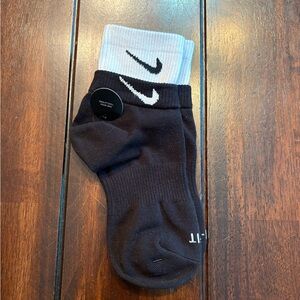Nike 2 layer Black and White Athletic Socks
